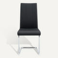 **Moderne Zwarte Eetstoelen met Chrome Onderstel**