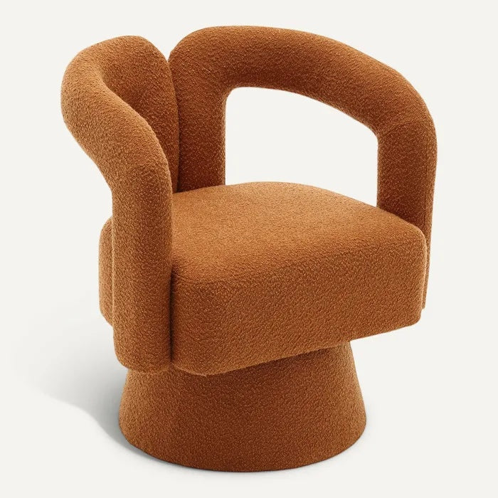 **Innovatieve Oranje Stoel met Bolvormig Onderstel**
