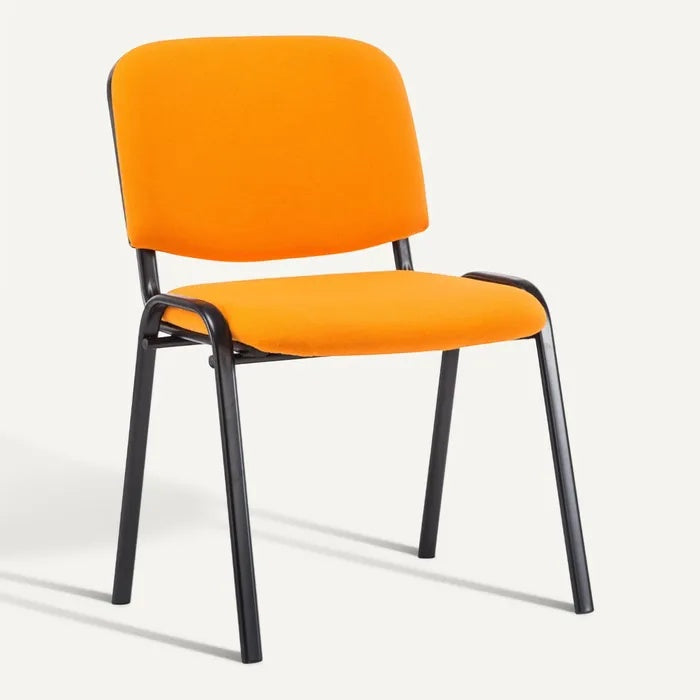 **Technische Titel in het Nederlands: Comfortabele oranje stoel met metalen frame**